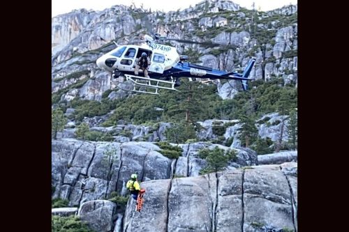 Body of missing hiker being retrieved from Cleo's Bath, near Pinecrest Lake -- TCSO photo