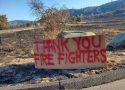 Copperopolis community members thank firefighters for their work on the Aero Fire