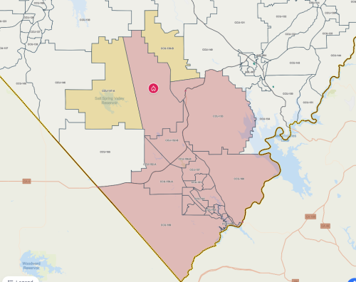 Aero Fire Map with Evacuation Zones