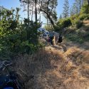 Hiker being rescued by CHP helicopter -- CCSO photo
