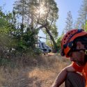 Hiker being rescued by CHP helicopter -- CCSO photo