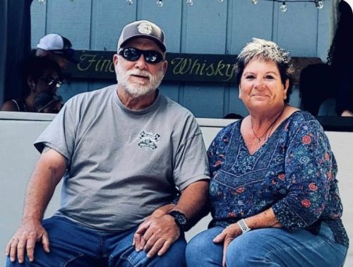 Tim Burns, along with wife, Laura