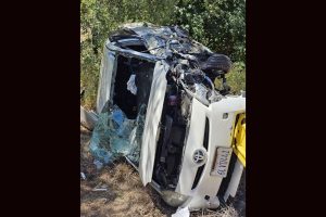 Rollover crash on Paloma Rd near Mokelumne Hill in Calaveras County