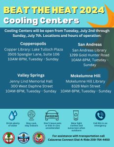Calaveras County Opens Cooling Centers Amid Excessive Heat Warning