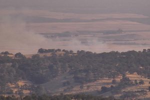 Coyote Fire burring in Milton area of Calaveras County -- PG&E camera