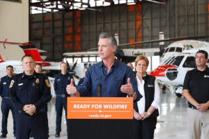 Gov. Gavin Newsom at the FIRE McClellan Air Tanker Base