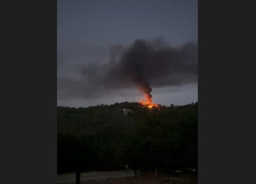 Fire on Jackass Hill Road - Photo by Eric Icenogle