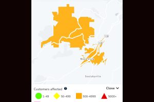 PG&E Power Outage in the Willow Springs, Mono Vista and Phoenix Lake areas map
