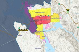 Pedro Fire in Mariposa County evacuation map