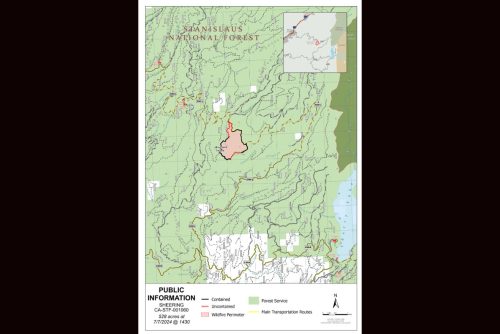 Sheering Fire Update 7-9-24 map