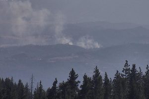 Slide Fire burning along Whiskey Slide Road in the Mountain Ranch area of Calaveras County -- PG&E camera
