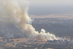 Fire burning in Valley Springs -- PG&E camera (File Photo)