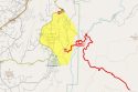 Canyon Fire burning near Tuolumne map 9:30 a.m.
