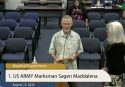Randy Maddalena receives a proclamation on behalf of daughter Sagen.