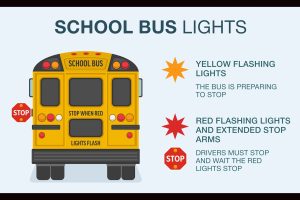 TCSO school bus light rules graphic