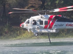 Aircraft battling the Canyon Fire In Tuolumne