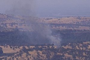 Bluf Fire burning at Yosemite Junction along Highway 108 and 120