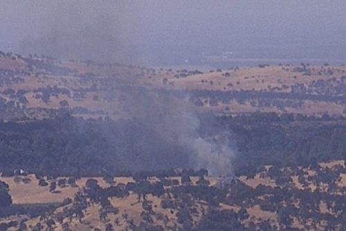 Bluf Fire burning at Yosemite Junction along Highway 108 and 120