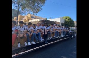 Sonora Wildcat Football Players at Homecoming parade photo by Sabrina Biehl