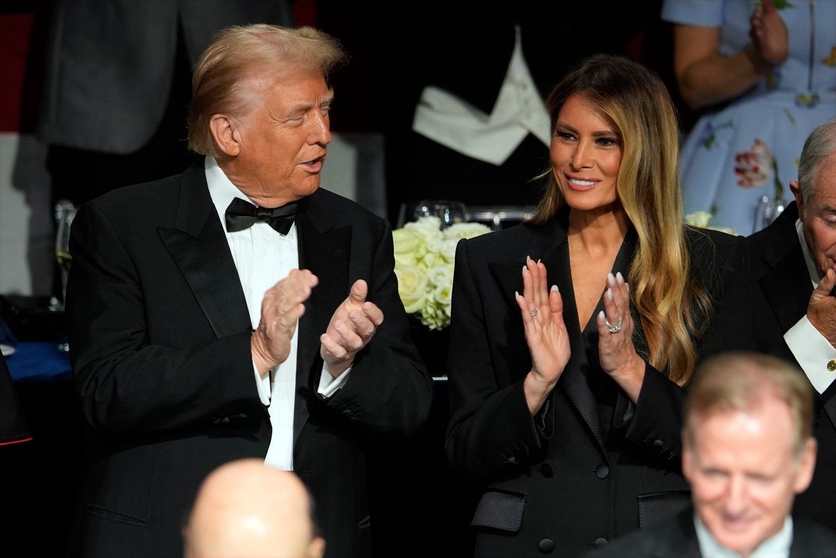 Trump attends Al Smith charity dinner with his wife, Melania, while