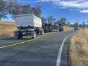 Big rig overturns this morning on Burson Road near Camanche Parkway South in the Valley Springs area of Calaveras County