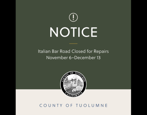 Italian Bar Road Notice