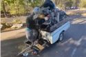 Trailer full of trash left at Columbia State Historic Park