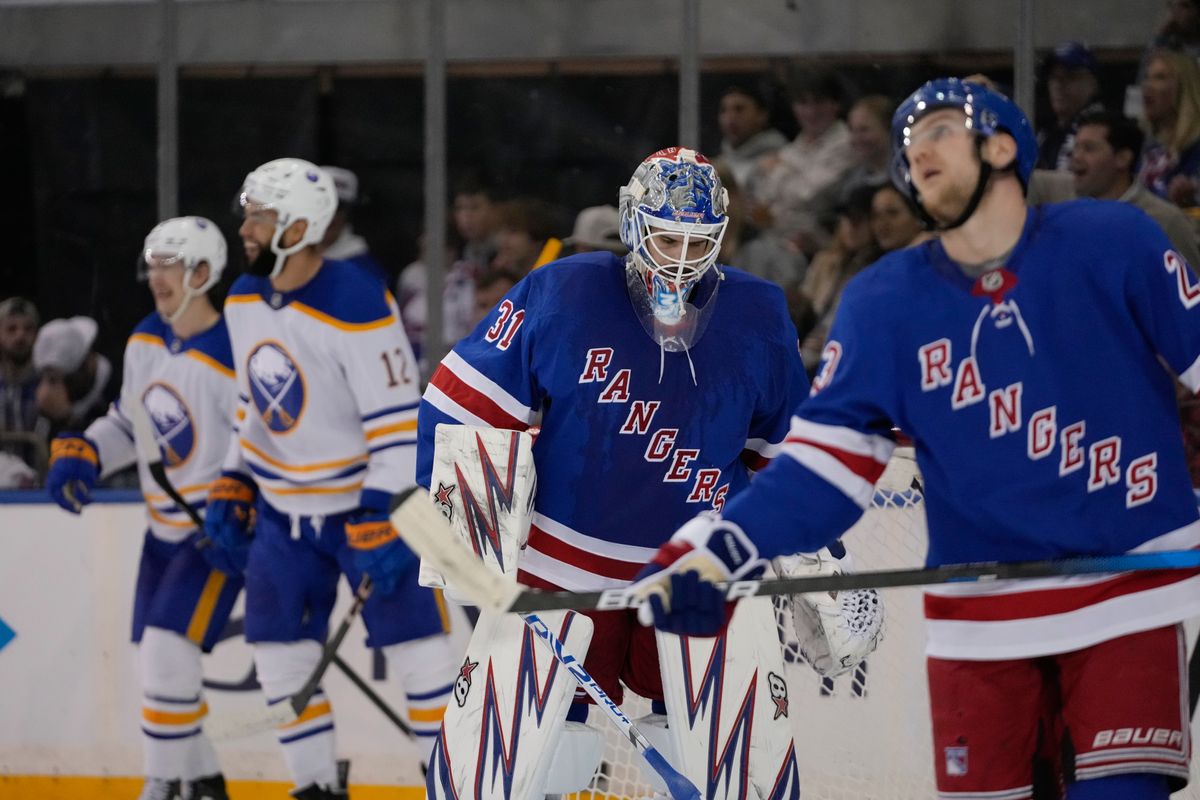 Rangers goalie Igor Shesterkin pulled in second period after allowing five goals against Sabres