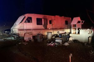 RV fire in Burson area of Calaveras County -- CCF photo