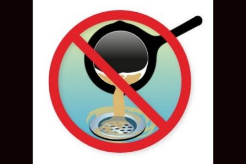TUD do not pour grease down the drain graphic