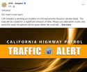 Social media post from Amador County CHP officer involved shooting