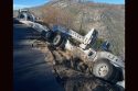 Large crane that rolled off a trailer -- Photos taken by Kimberley Hill