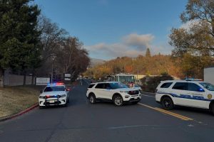 Motorcycle versus sedan crash on West Stockton Street in Sonora