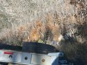 Large crane that rolled off a trailer -- Photos taken by Kimberley Hill