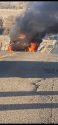 Truck fire in Burson with flames and smoke billowing into the sky -- CCF photo