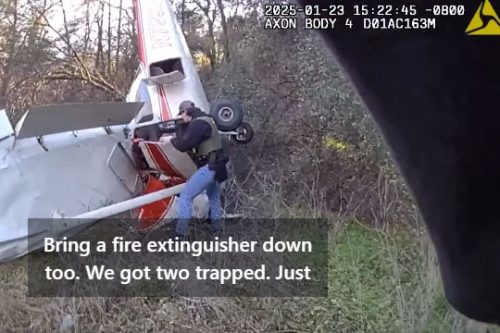 Columbia plane crash outside the Columbia Airport when TCSO deputies arrived on the scene -- courtesy TCSO