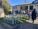 FACTS-Fentanyl Awareness Coalition of Tuolumne County & Surrounding Areas moving memorial infront of TC probation on South Washington Street -- FACTS photo