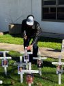 FACTS-Fentanyl Awareness Coalition of Tuolumne County & Surrounding Areas moving memorial infront of TC probation on South Washington Street -- FACTS photo