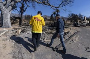 Governor Gavin Newsom and CAL Fire survey wildfire damage in Los Angeles