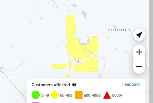PGE power outage in Copperopolis area of Calaveras County