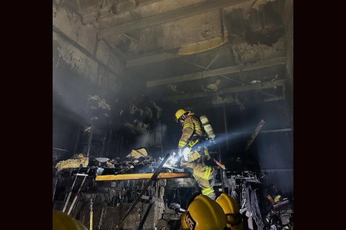 TCFD battle fire at Purely Storage in Sonora on Sunday (2/9) -- TCFD photo