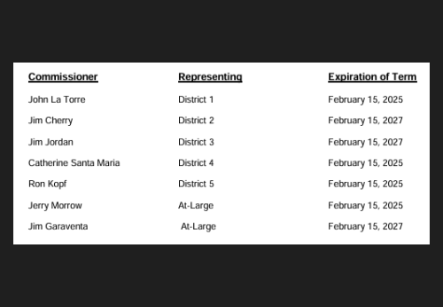 Tuolumne County Planning Commission seats
