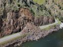 Rockslide on Highway 140 In Mariposa County near Yosemite -- Caltrans