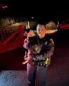 One of puppies wandering along HWY 26 being rescued -- CHP photo