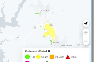 PGE power outage in Sonora and Columbia areas of Tuolumne County