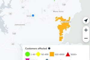 PGE power outage in Tuolumne