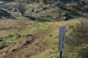 San Andreas CHP Unit photo of an SUV stuck near New Hogan Lake in the Valley Springs area of Calaveras County reminding drivers to obey all signage regarding private property