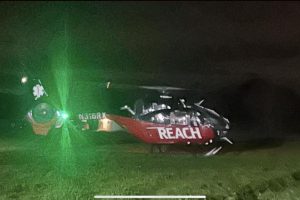 Two occupants flown from the solo vehicle crash in San Andreas—Calaveras Consolidated Fire photo