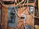 Bad electrical wiring at an Illegal pot grown in the 200 block of High School Street in San Andreas -- CCSO photo