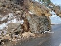 Large boulder blocking the Highway 4 Ebbetts Pass that had to be removed -- Caltrans District 10 photo